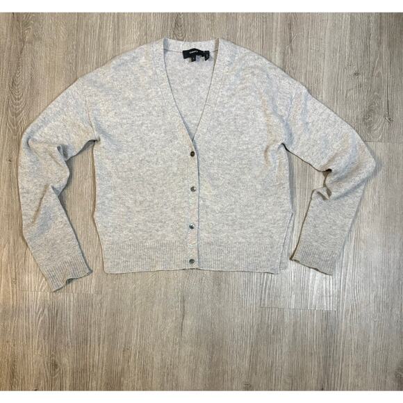 THEORY Gray Hanelee Cashmere Cardigan Sweater Small Minimalist Luxury Capsule - Picture 4 of 16